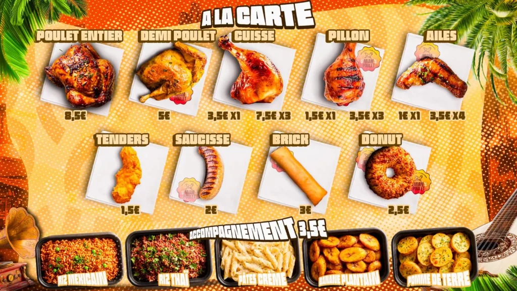 carte menu restaurant poulet nangis o miams