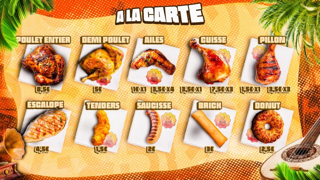carte restaurant poulet nangis o miams